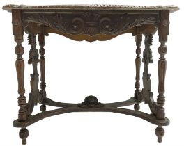 19th century walnut centre table