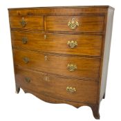 19th century mahogany bow front chest