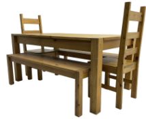 Rectangular pine dining table (W160cm