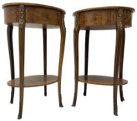 Pair of early 20th century French walnut bedside stands