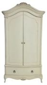 Willis & Gambier - ivory finish serpentine double armoire wardrobe