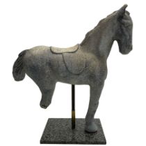 Cast stone figure of a horse