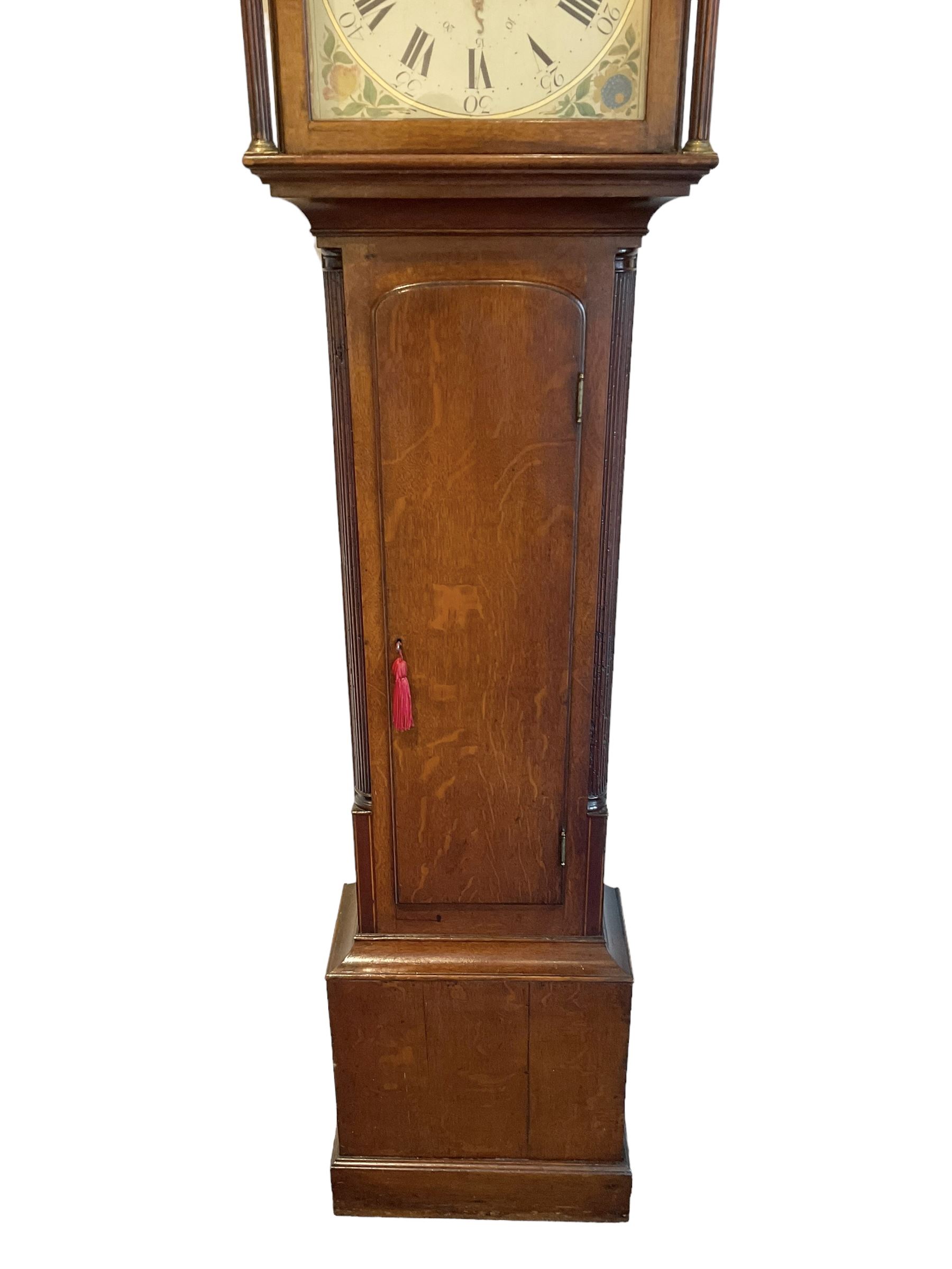 Thomas Pringle of Sunderland - oak cased mid 19th century 8-day longcase clock with a swans neck pe - Image 3 of 6