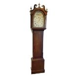 Thomas Pringle of Sunderland - oak cased mid 19th century 8-day longcase clock with a swans neck pe