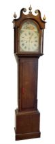 Thomas Pringle of Sunderland - oak cased mid 19th century 8-day longcase clock with a swans neck pe