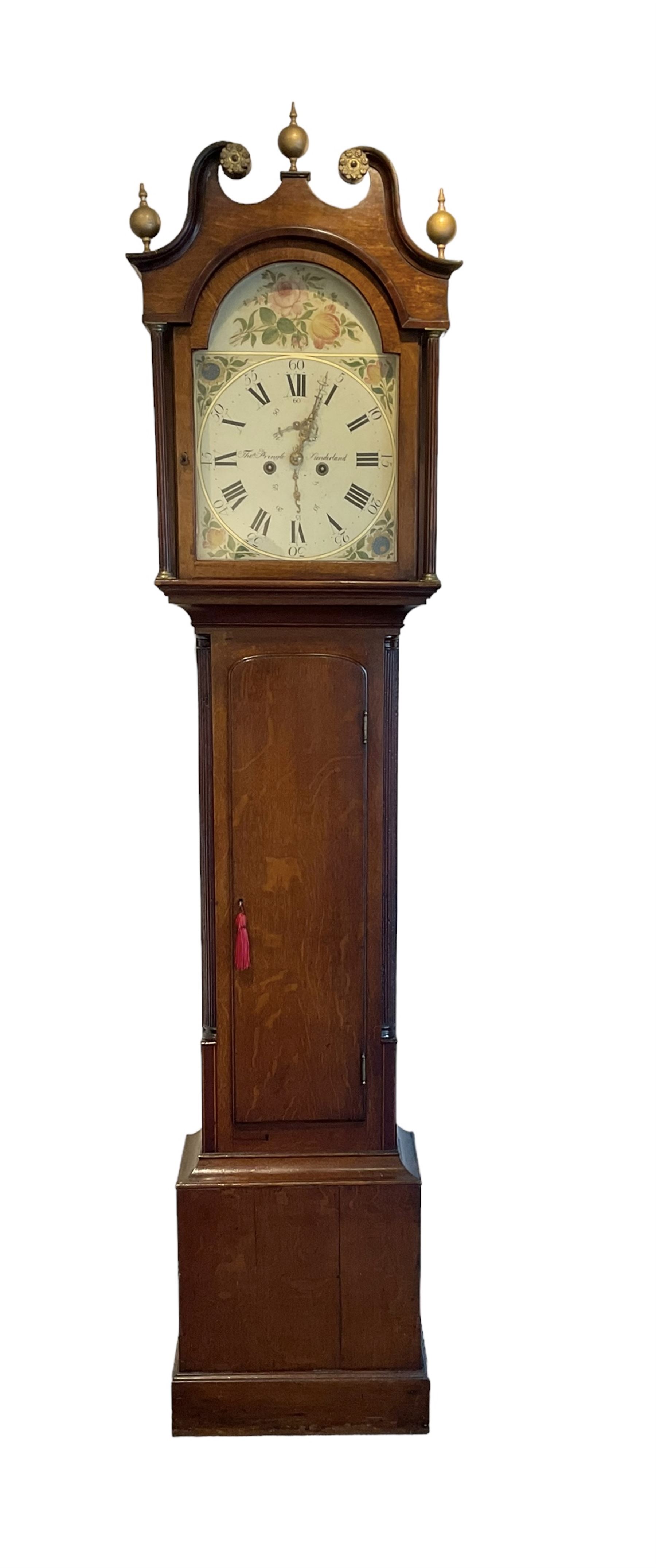 Thomas Pringle of Sunderland - oak cased mid 19th century 8-day longcase clock with a swans neck pe - Image 2 of 6