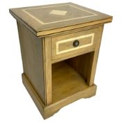 Barker & Stonehouse - 'Flagstone' mango wood bedside stand fitted with drawer and under tier