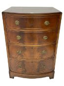 Early to mid-20th century mahogany bow-front chest