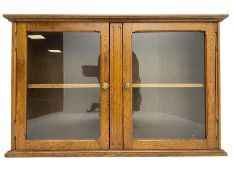 20th century low oak and glazed bookcase