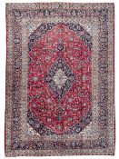 Central Persian Kashan crimson ground carpet