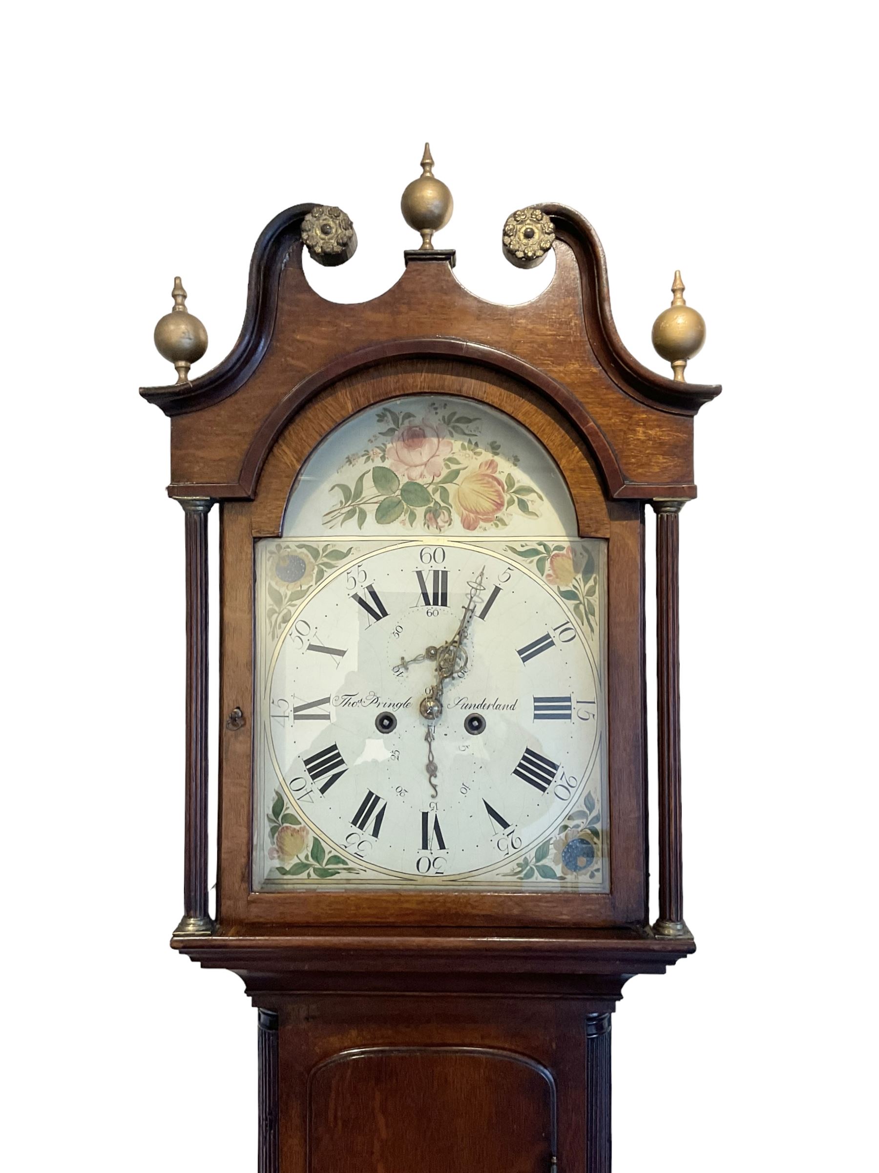 Thomas Pringle of Sunderland - oak cased mid 19th century 8-day longcase clock with a swans neck pe - Image 4 of 6