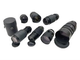 Seven camera lenses