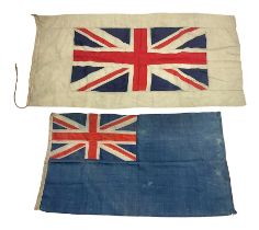 Two 20th century navy ensign flags