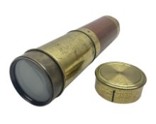 French 19th Century four draw brass telescope