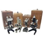 Four microscopes