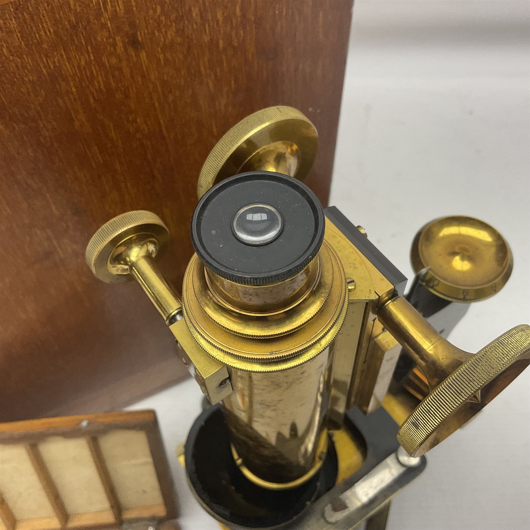 W. Watson & Sons Ltd lacquered brass compound microscope circa 1910 - Image 2 of 11