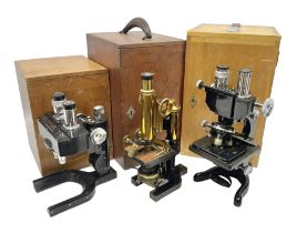 Three W. Watson & Sons microscopes