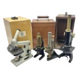 Four microscopes