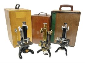 Three microscopes