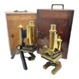 Two R & J Beck microscopes