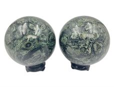 Pair kambaba jasper sphere