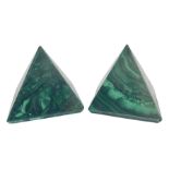 Pair of malachite pyramids