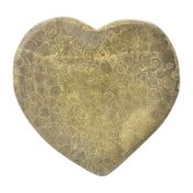 Fossilised coral dish in the form of a heart