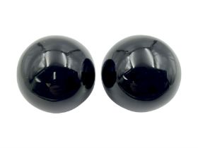 Pair of obsidian spheres