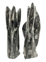 Pair of Orthoceras fossil towers