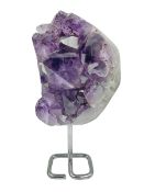 Amethyst crystal geode cluster