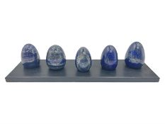 Collection of five Lapis lazuli specimen eggs