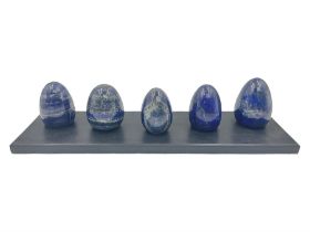 Collection of five Lapis lazuli specimen eggs