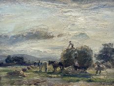 Herbert F Royle (British 1870-1958): Haymaking