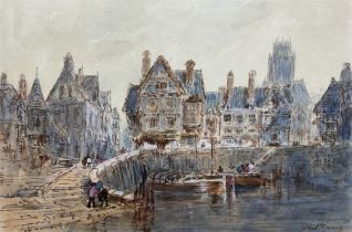 Paul Marny (French/British 1829-1914): 'Rouen Harbour'