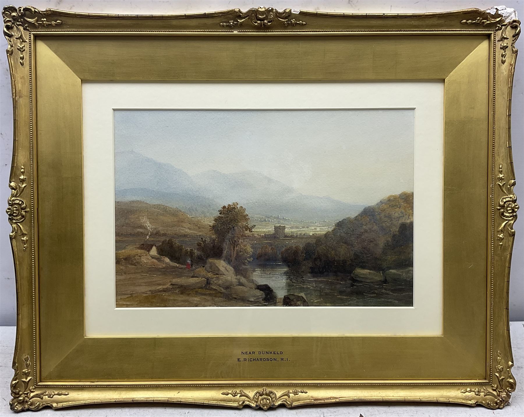 Edward Martindale Richardson (British 1810-1874): 'Evening Near Dunkeld on the River Tay' - Image 2 of 3