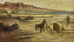 Thomas Eyre Macklin (British 1867-1943): Mussel Gathers with Ponies on Cullercoats Beach