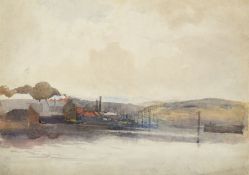 Edward Enoch Anderson (Staithes Group 1878-1961): 'Turnbull's Shipyard' Whitby