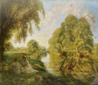 John Lochhead RBA (Scottish 1866-1921): 'Land of Happy Dreams' on the banks of the Great Ouse