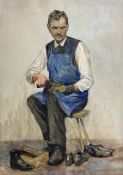 Attrib. Albert George Stevens (Staithes Group 1863-1925): The Cobbler