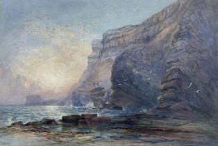 Mary Weatherill (British 1834-1913): Sailing Vessel Run Aground near Saltwick Nab Whitby