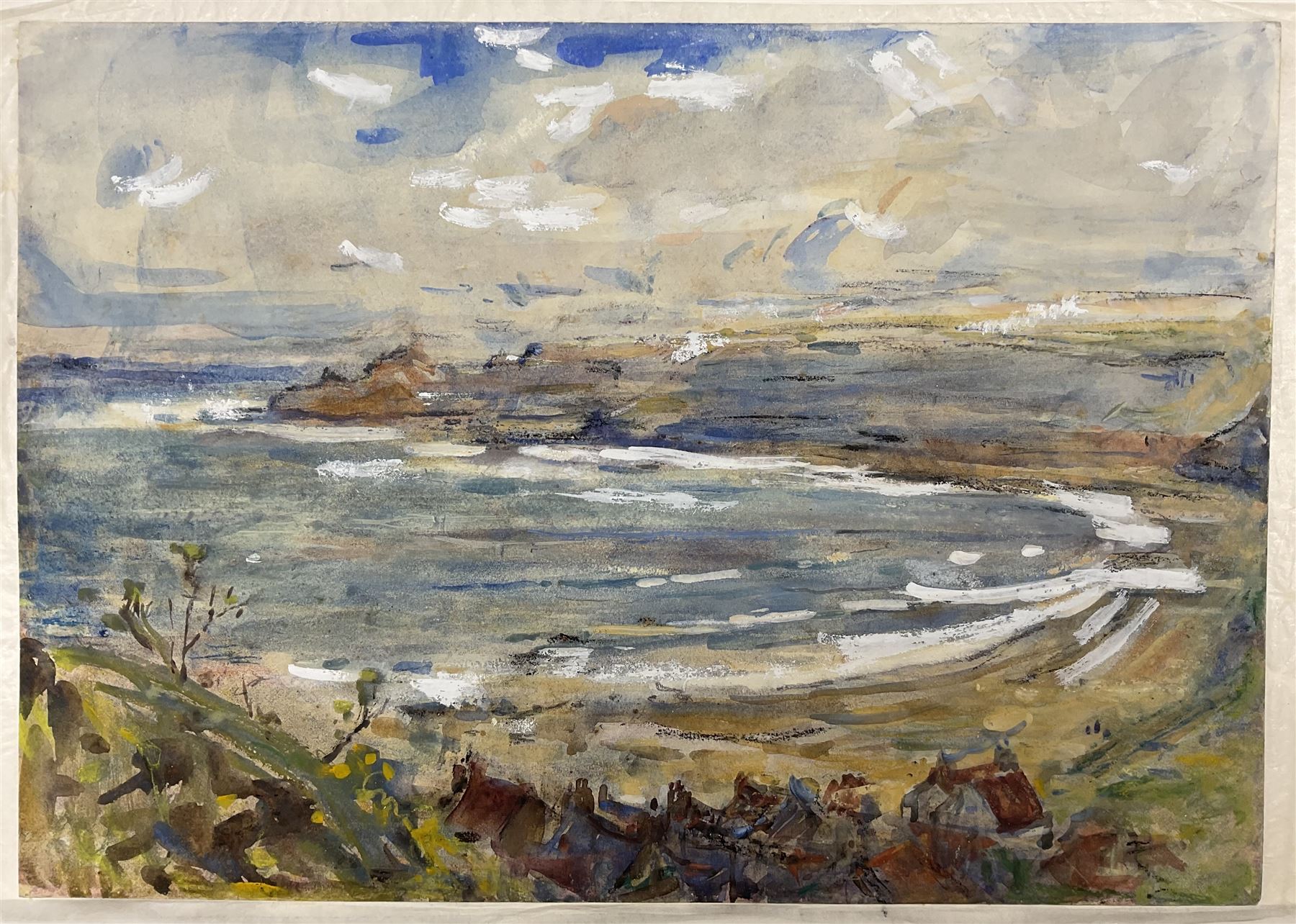 Rowland Henry Hill (Staithes Group 1873-1952): Looking Over Runswick Bay - Image 2 of 3