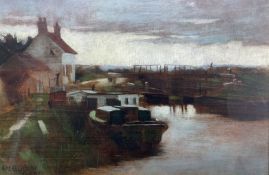 Frederick (Fred) William Elwell RA (British 1870-1958): 'Leven Canal East Yorkshire'