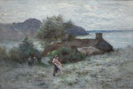 Joshua Anderson Hague (Manchester School 1850-1916): Haymaking in North Wales near Anglesey