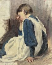 Paul Paul (Staithes Group 1865-1937): Portrait Study of a Young Girl