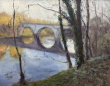 Neil Tyler (British 1945-): 'A Bridge over the Wear - Durham'