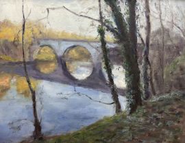 Neil Tyler (British 1945-): 'A Bridge over the Wear - Durham'