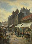 William Kay Blacklock (British 1872-1944): 'A Corner of the Market Place Richmond Yorkshire'