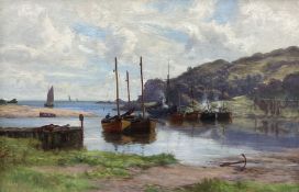 William Dalglish (Scottish 1860-1909): Campbeltown Boats at Rest