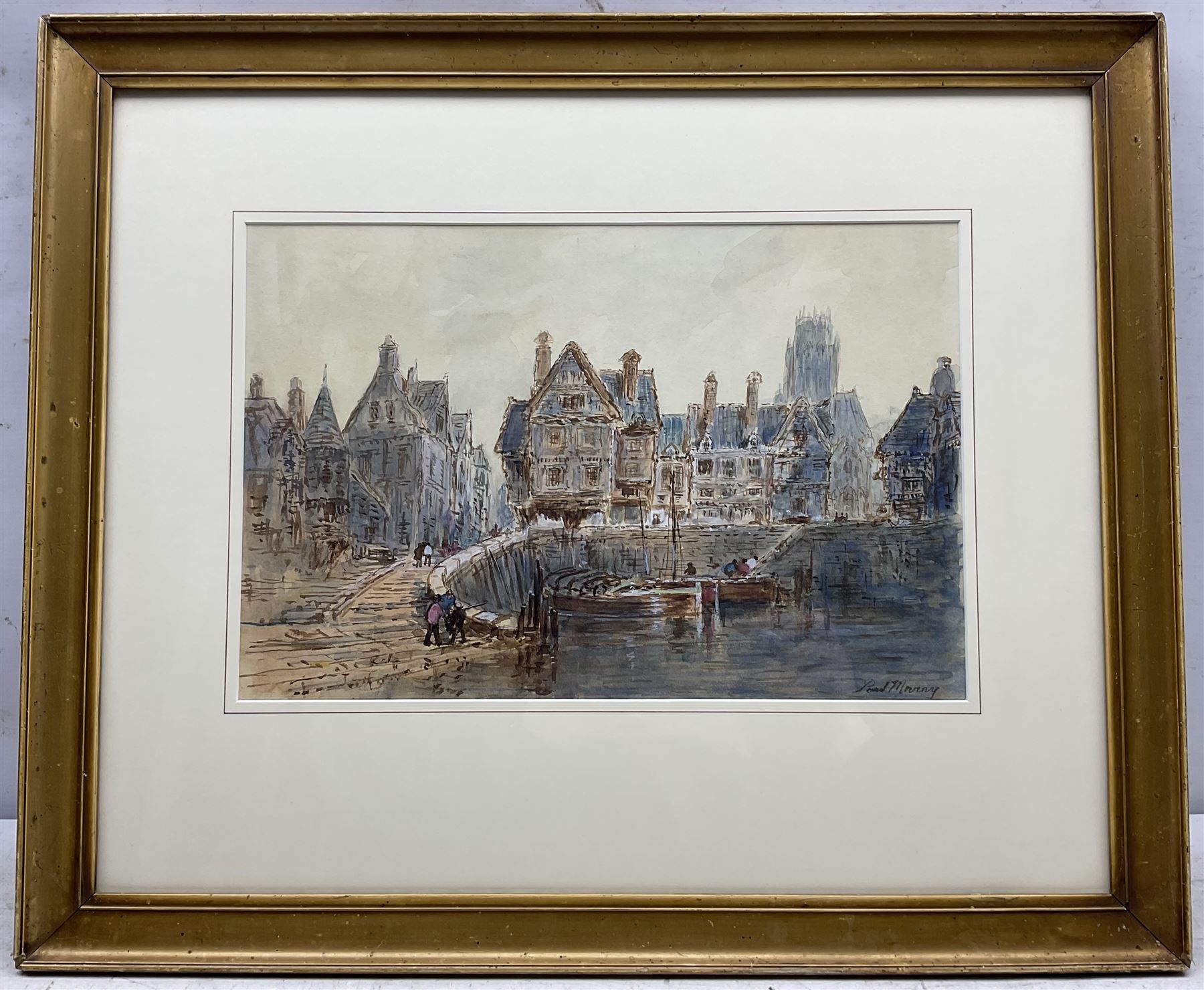 Paul Marny (French/British 1829-1914): 'Rouen Harbour' - Image 2 of 5