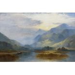 George Blackie Sticks (British 1843-1900): 'Loch Venachar - Sunset'
